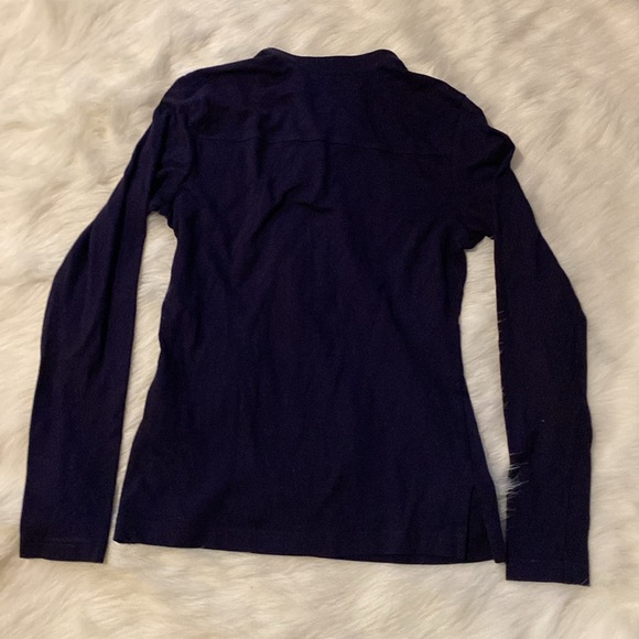 Tory Burch Deep Blue Blouse with Ruffle Accents - Picture 3 of 3
